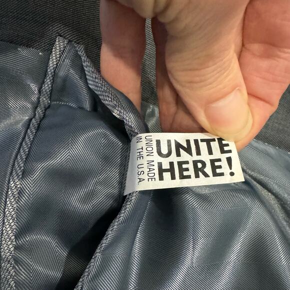 Joseph Abboud Mens 100% Wool Suit Jacket Coat Blazer Gray Made in USA Size 46R - Picture 11 of 11